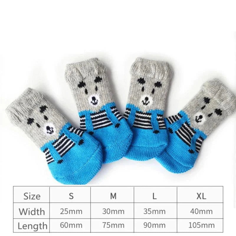 4Pcs Cute Pet Dog Socks - Devya's Pet Emporium