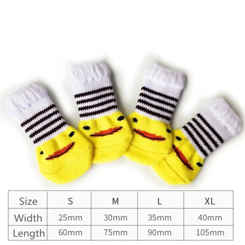 4Pcs Cute Pet Dog Socks - Devya's Pet Emporium