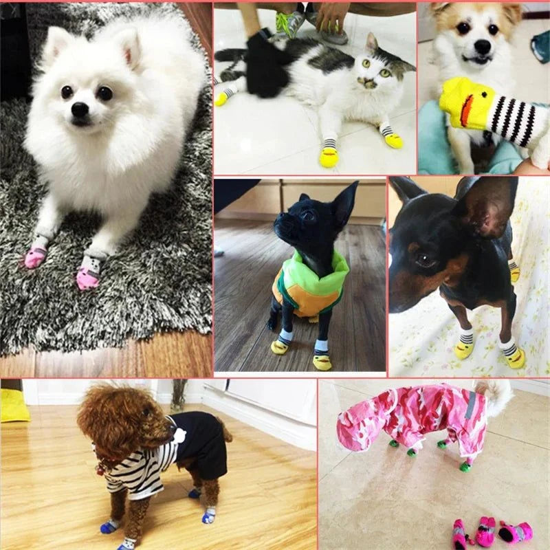 4Pcs Cute Pet Dog Socks - Devya's Pet Emporium