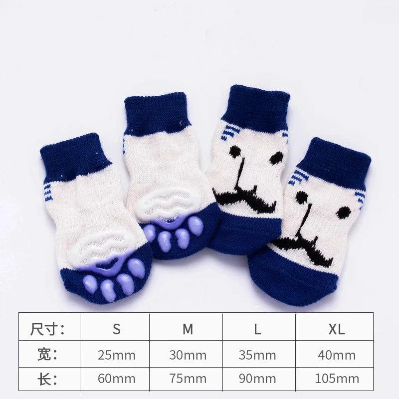 4Pcs Cute Pet Dog Socks - Devya's Pet Emporium