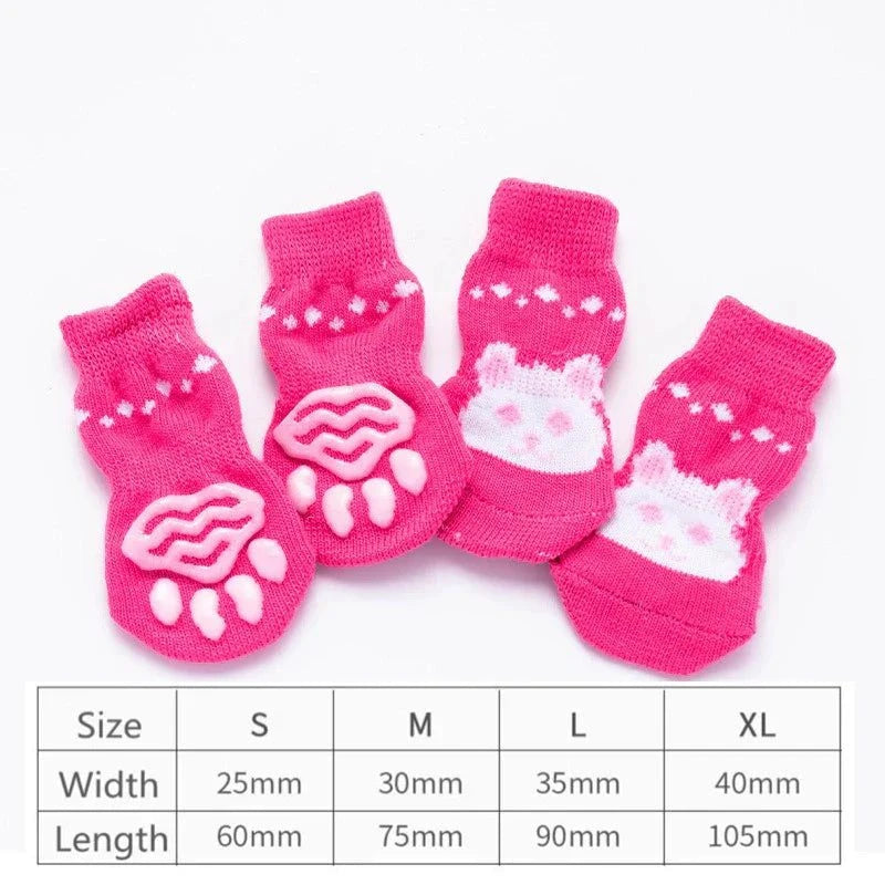 4Pcs Cute Pet Dog Socks - Devya's Pet Emporium