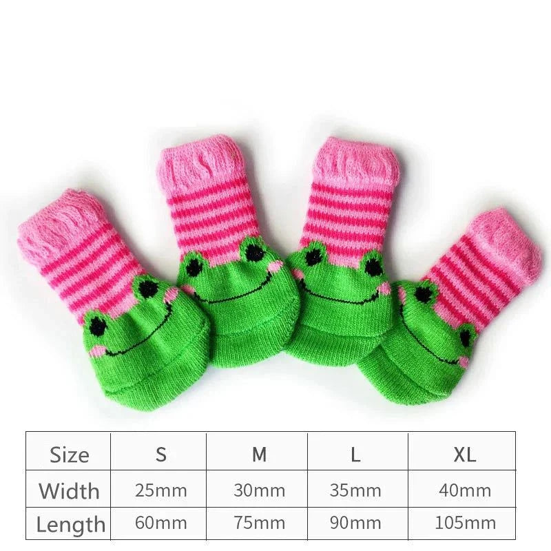 4Pcs Cute Pet Dog Socks - Devya's Pet Emporium
