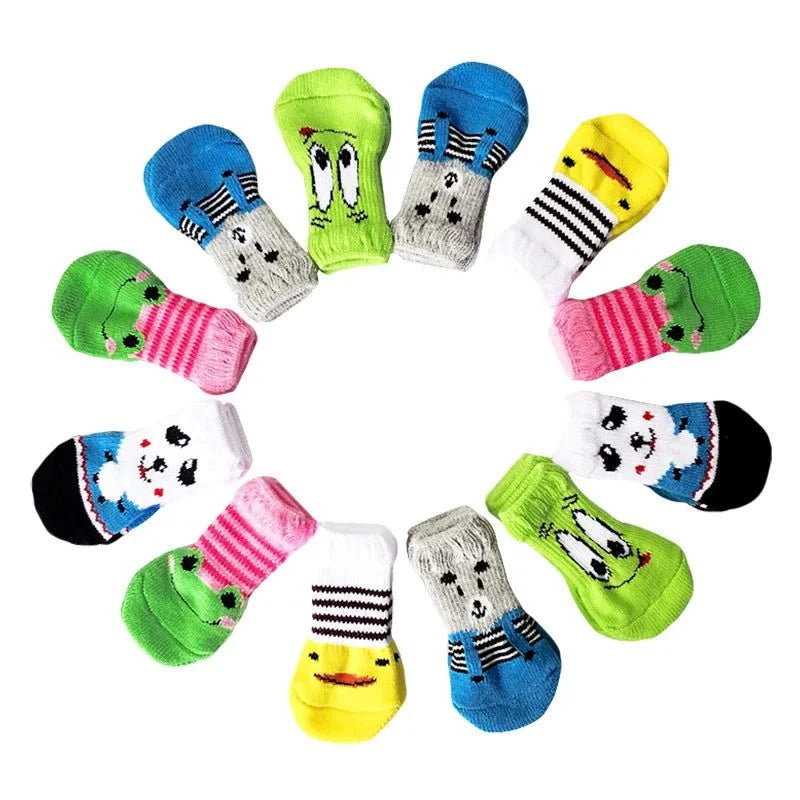 4Pcs Cute Pet Dog Socks - Devya's Pet Emporium