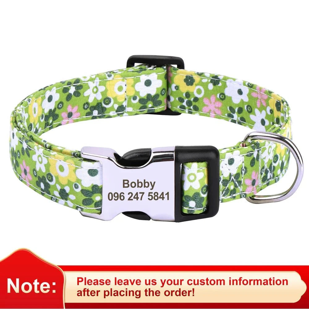 Floral Printed Custom Collar - Devya's Pet Emporium