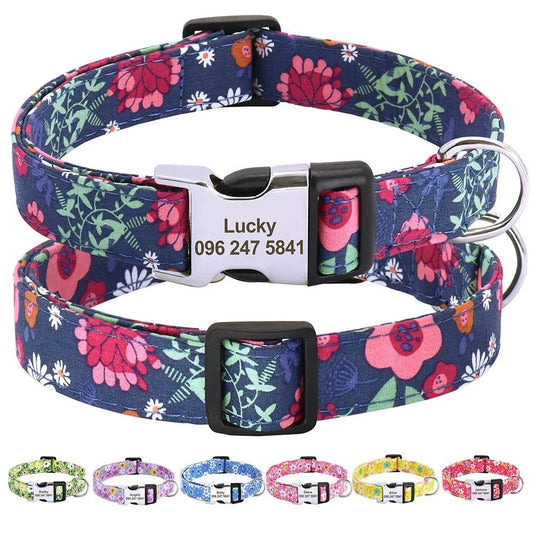 Floral Printed Custom Collar - Devya's Pet Emporium
