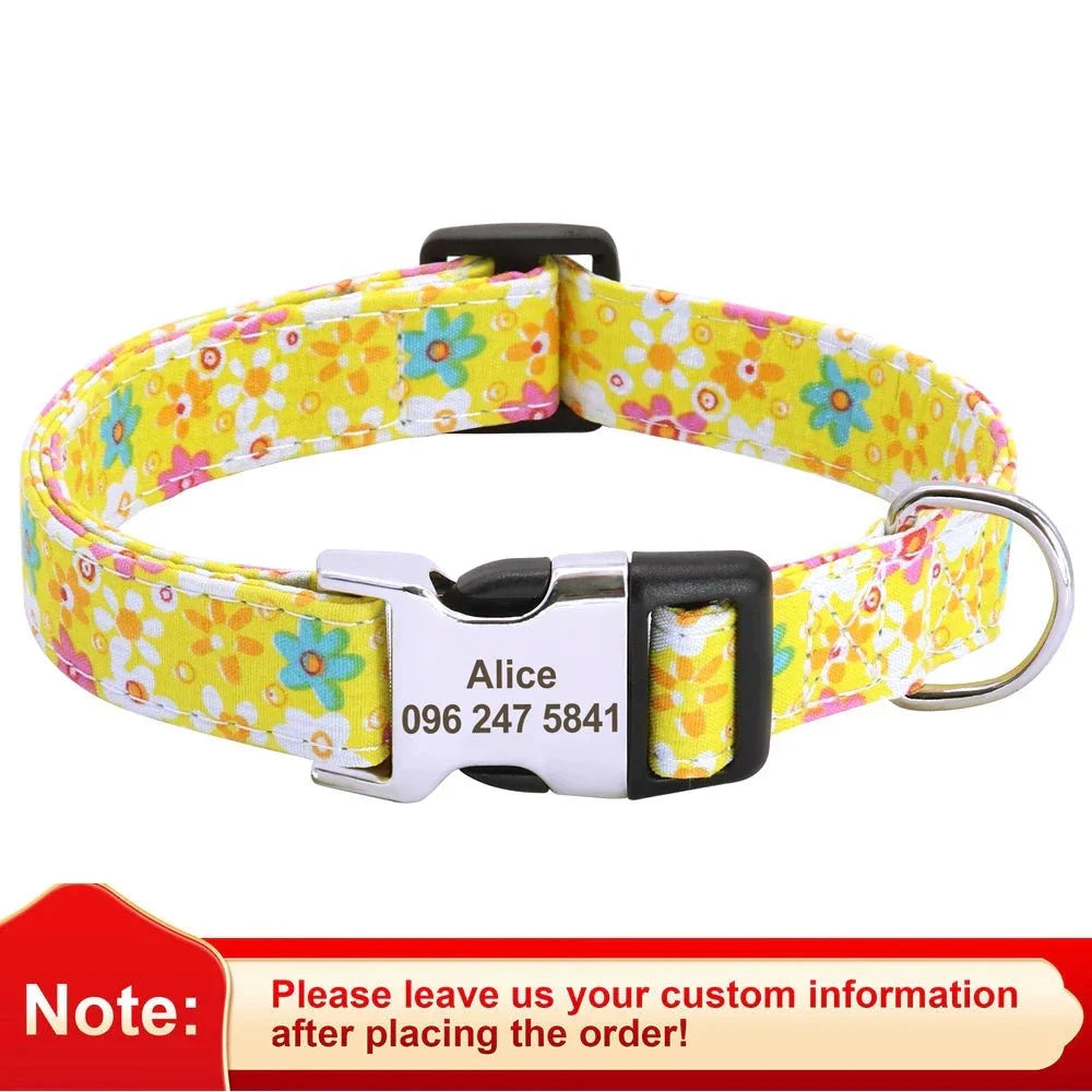 Floral Printed Custom Collar - Devya's Pet Emporium