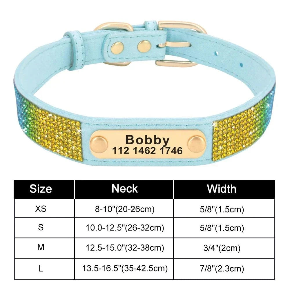Personalised Bling Customized Anti-Lost Pet ID Collar