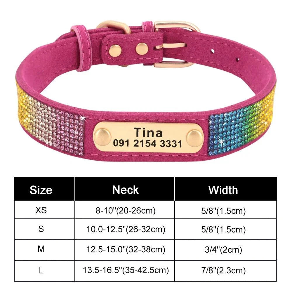 Personalised Bling Customized Anti-Lost Pet ID Collar