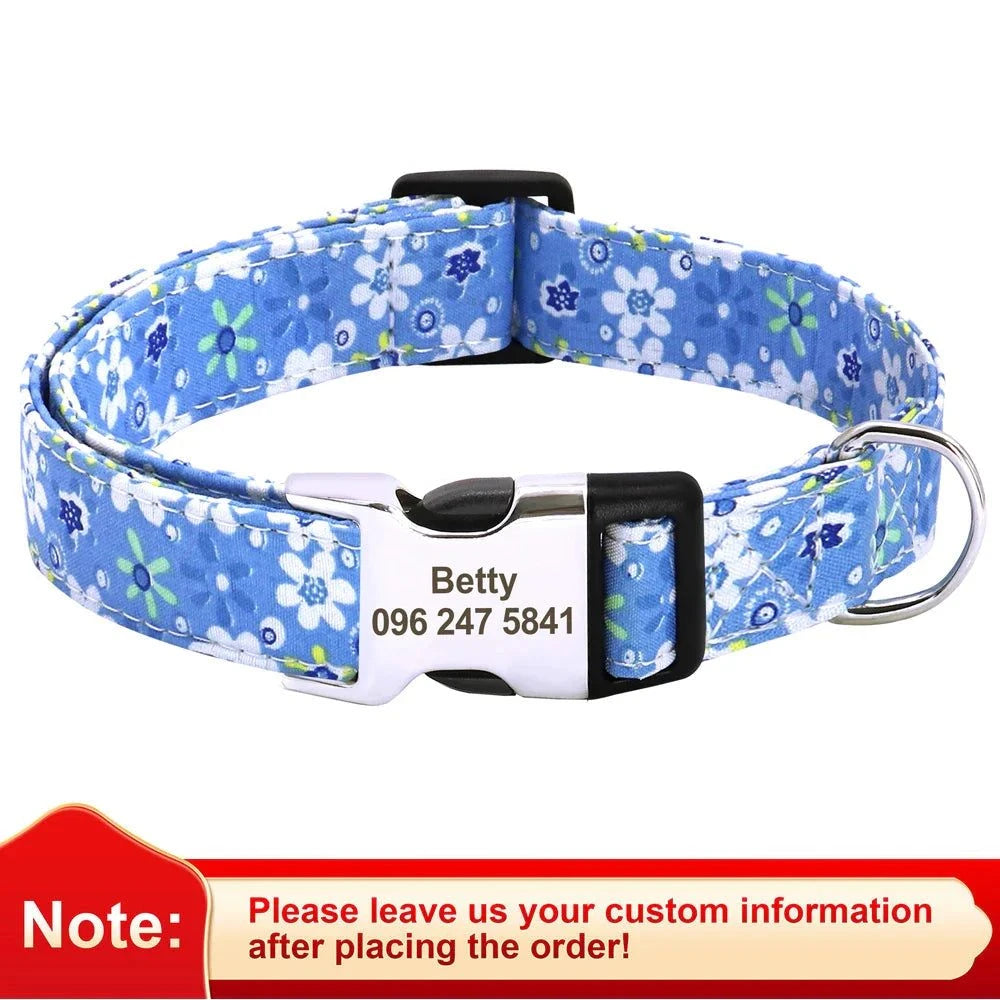 Floral Printed Custom Collar - Devya's Pet Emporium