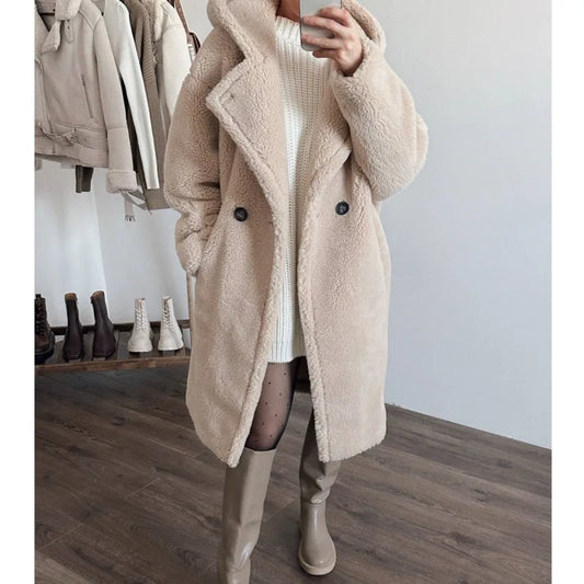 Women's Teddy Bear Thick Faux Fur Coat