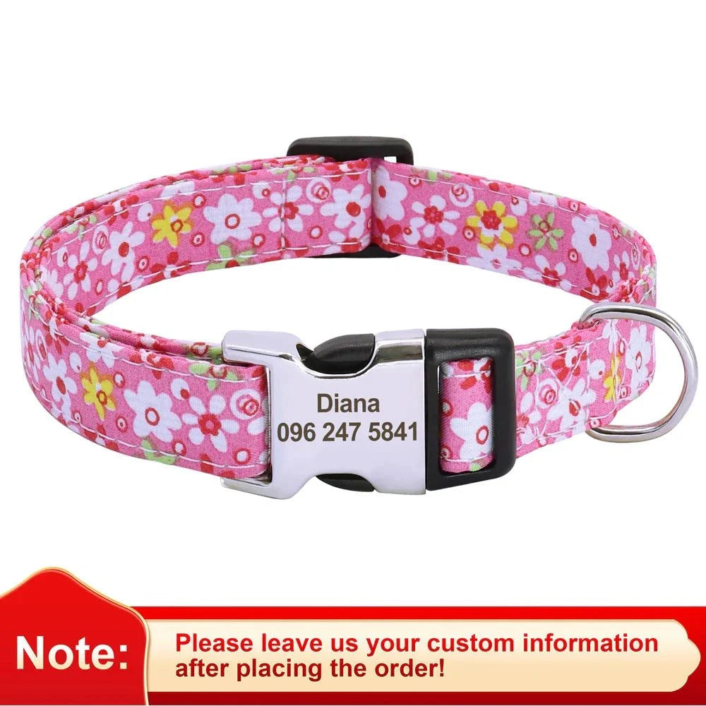 Floral Printed Custom Collar - Devya's Pet Emporium