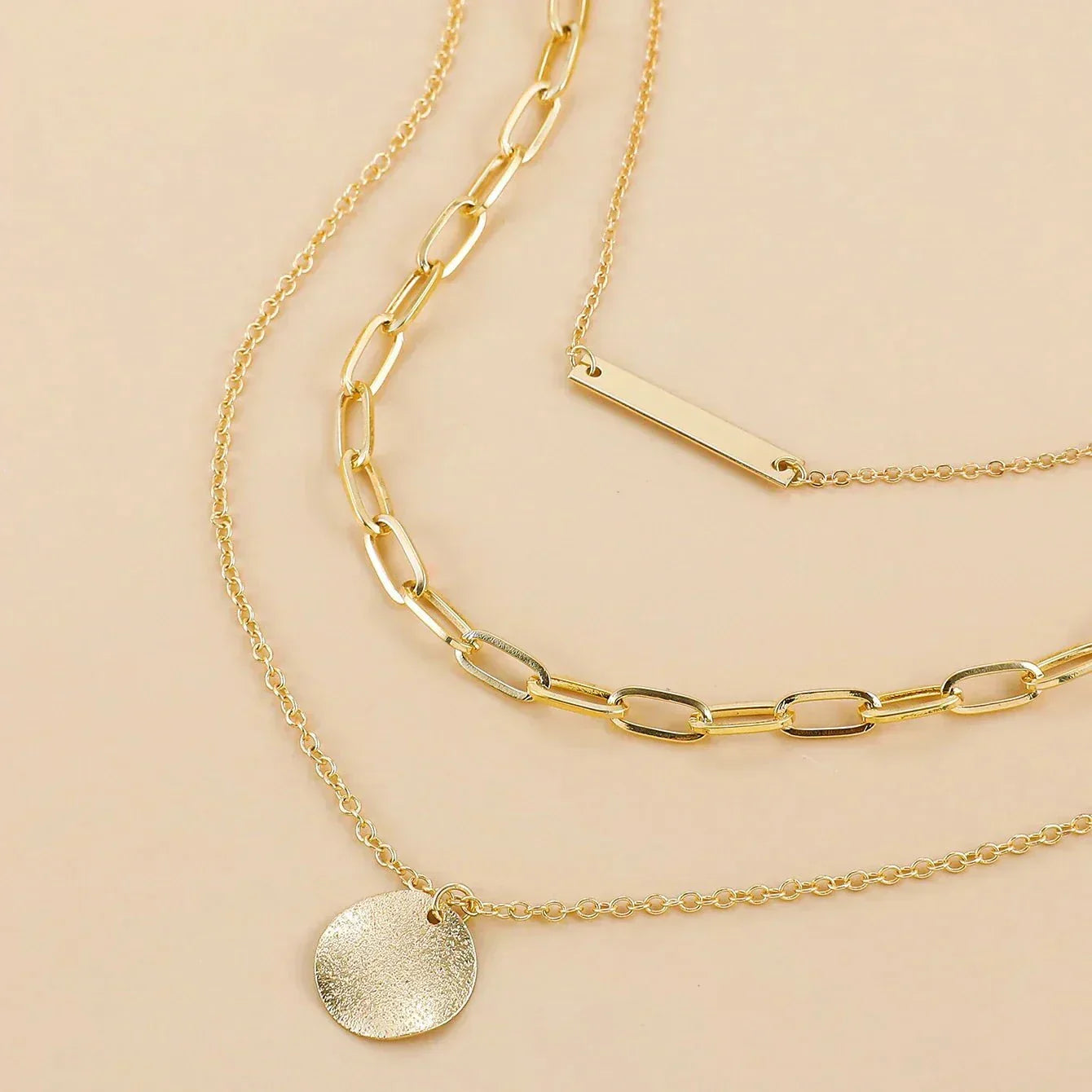 Vintage Gold Plated Round Coin Pendant