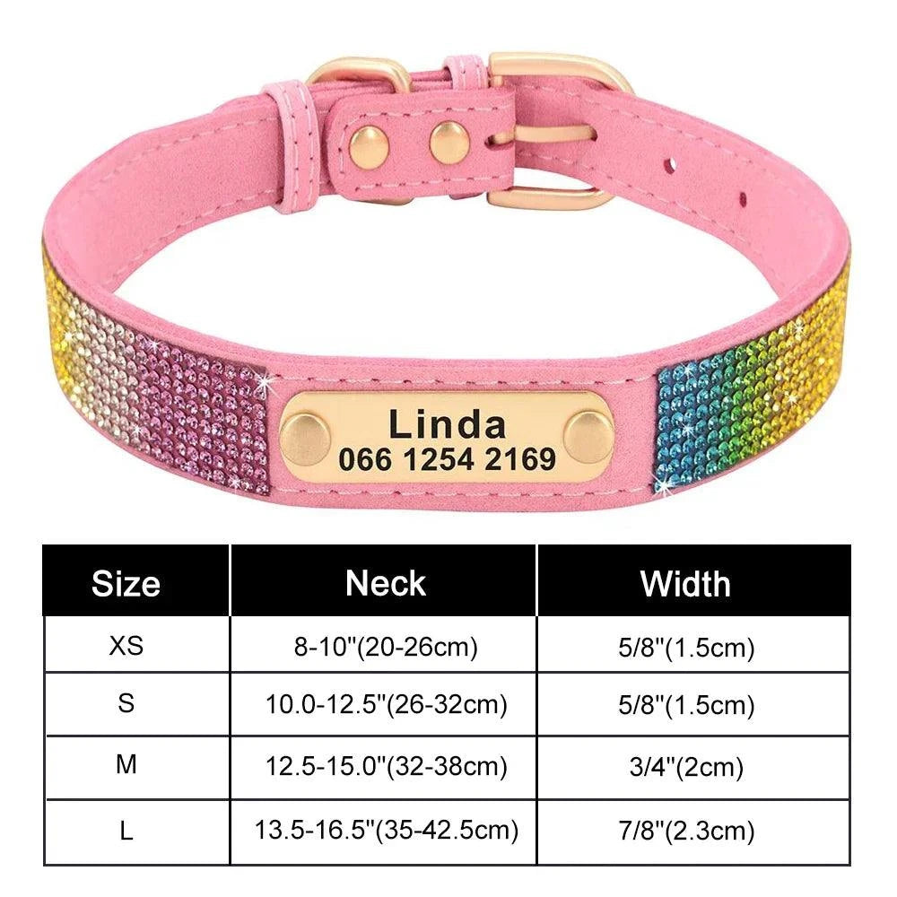 Personalised Bling Customized Anti-Lost Pet ID Collar
