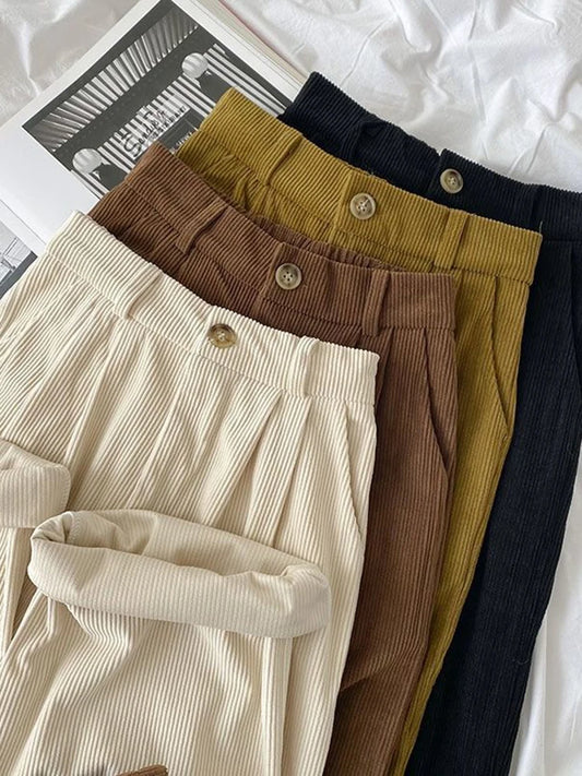 Vintage High Waist Corduroy Pants