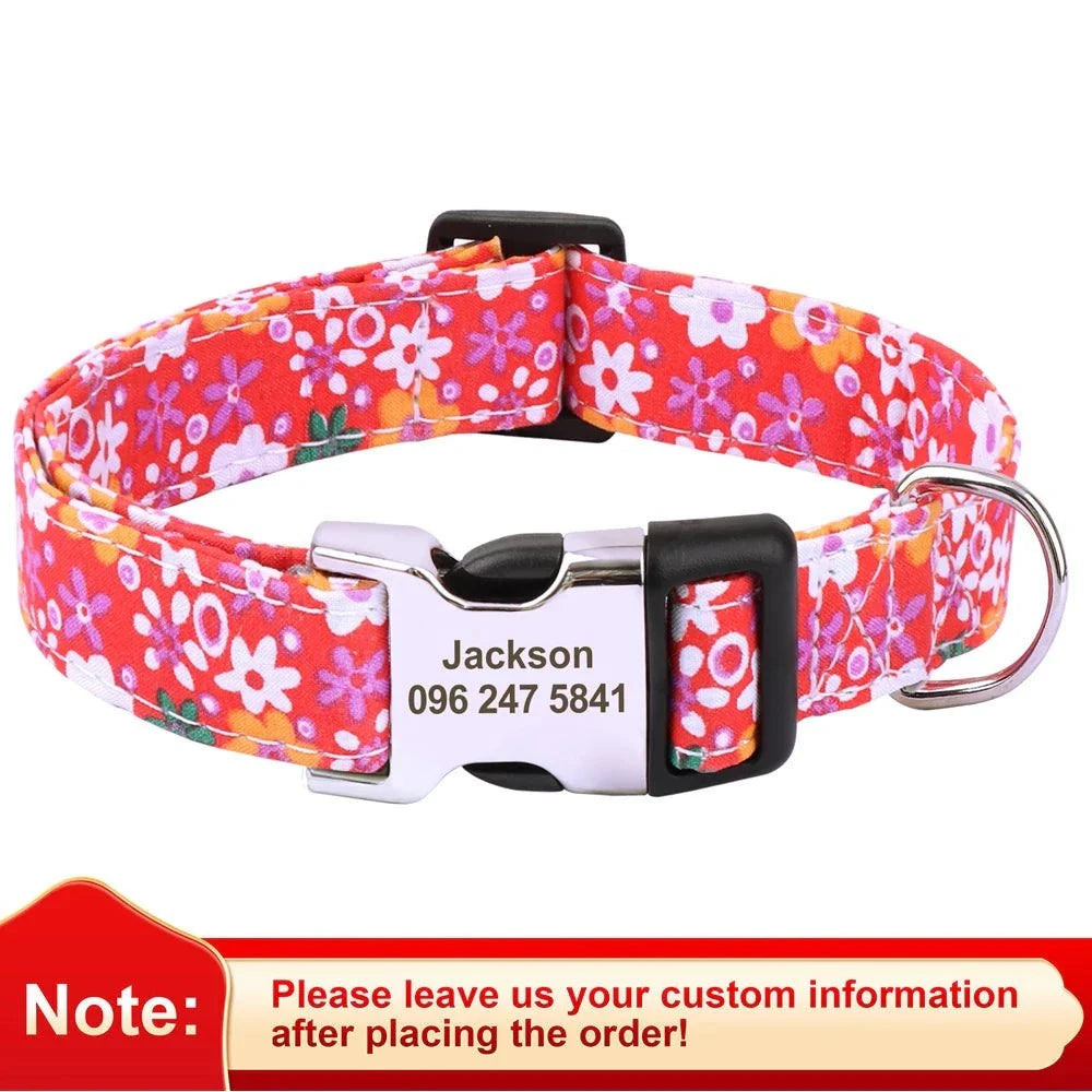 Floral Printed Custom Collar - Devya's Pet Emporium