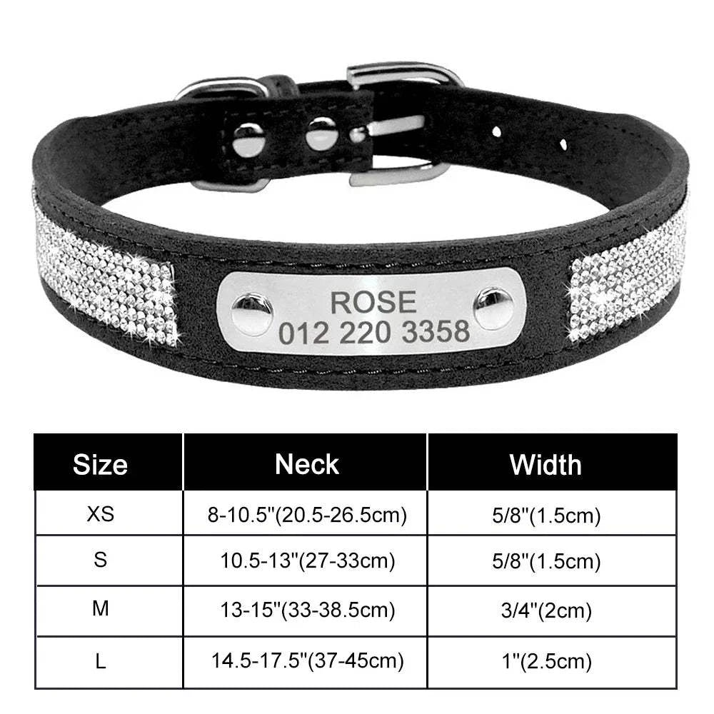 Personalised Bling Customized Anti-Lost Pet ID Collar