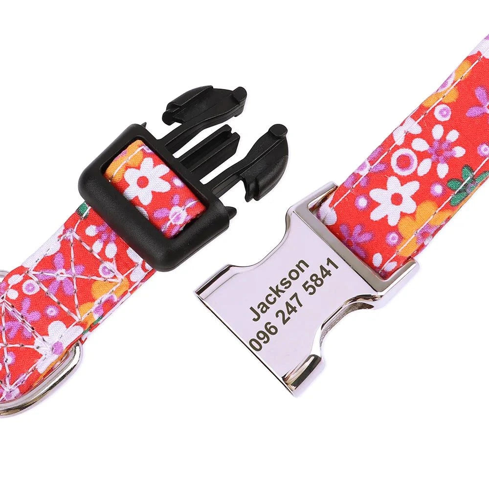 Floral Printed Custom Collar - Devya's Pet Emporium