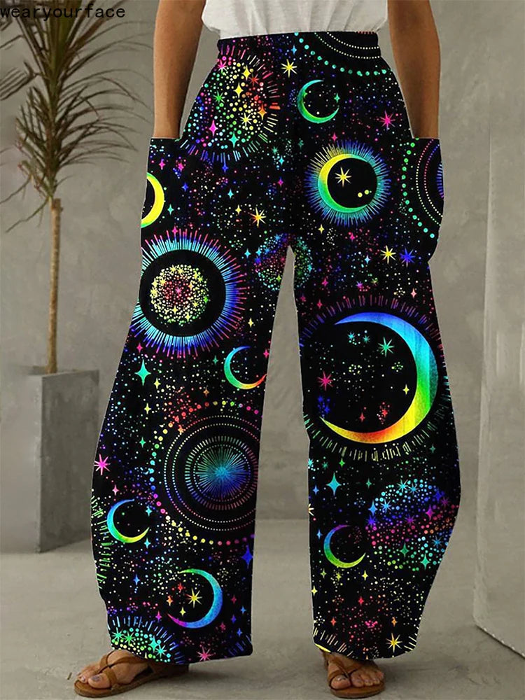 Galaxy Sky Full Length Wide Leg Pants