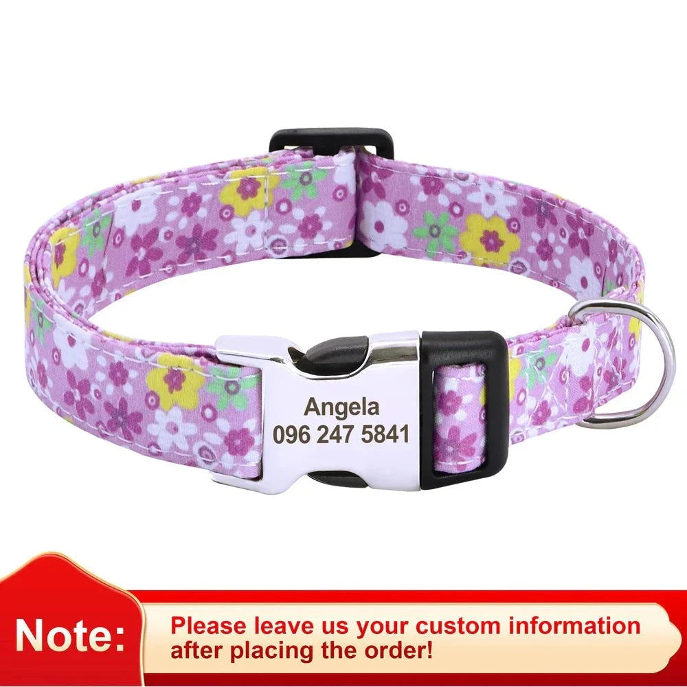 Floral Printed Custom Collar - Devya's Pet Emporium