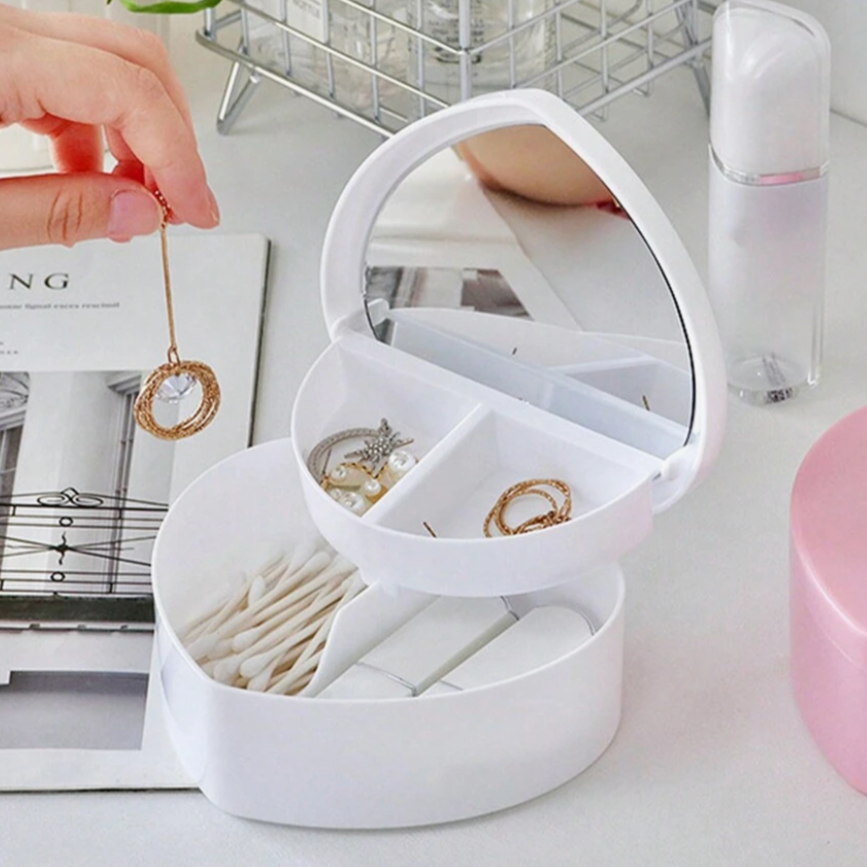 Heart Shape Travel Jewellery Box