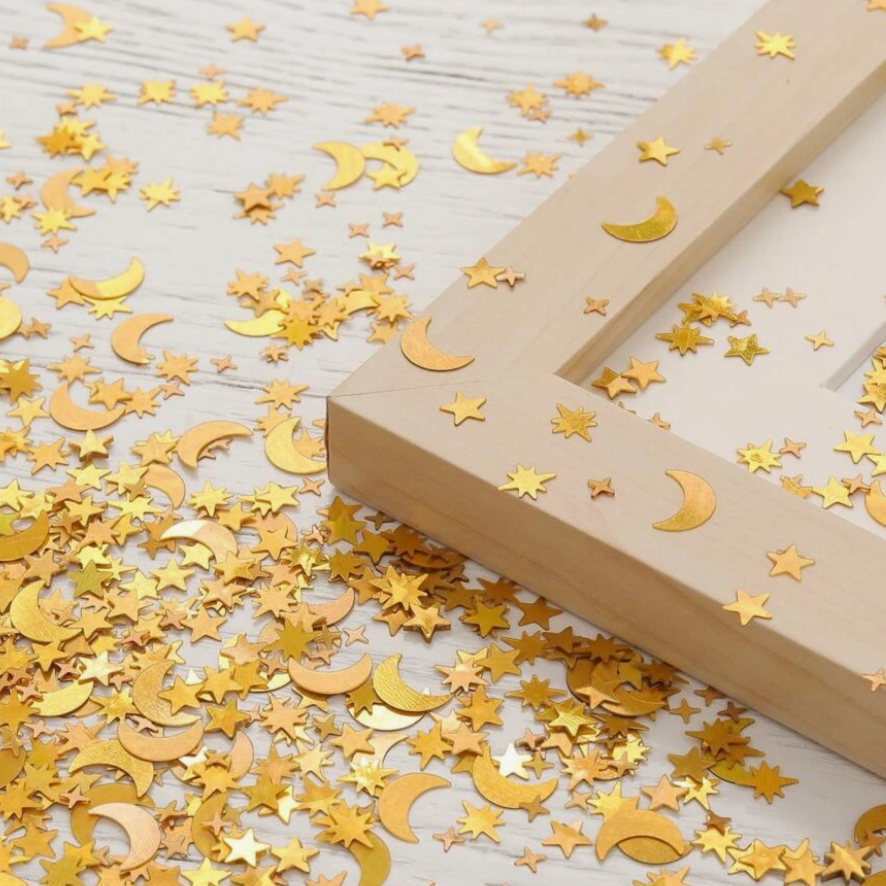 Gold Moon and Star Confetti