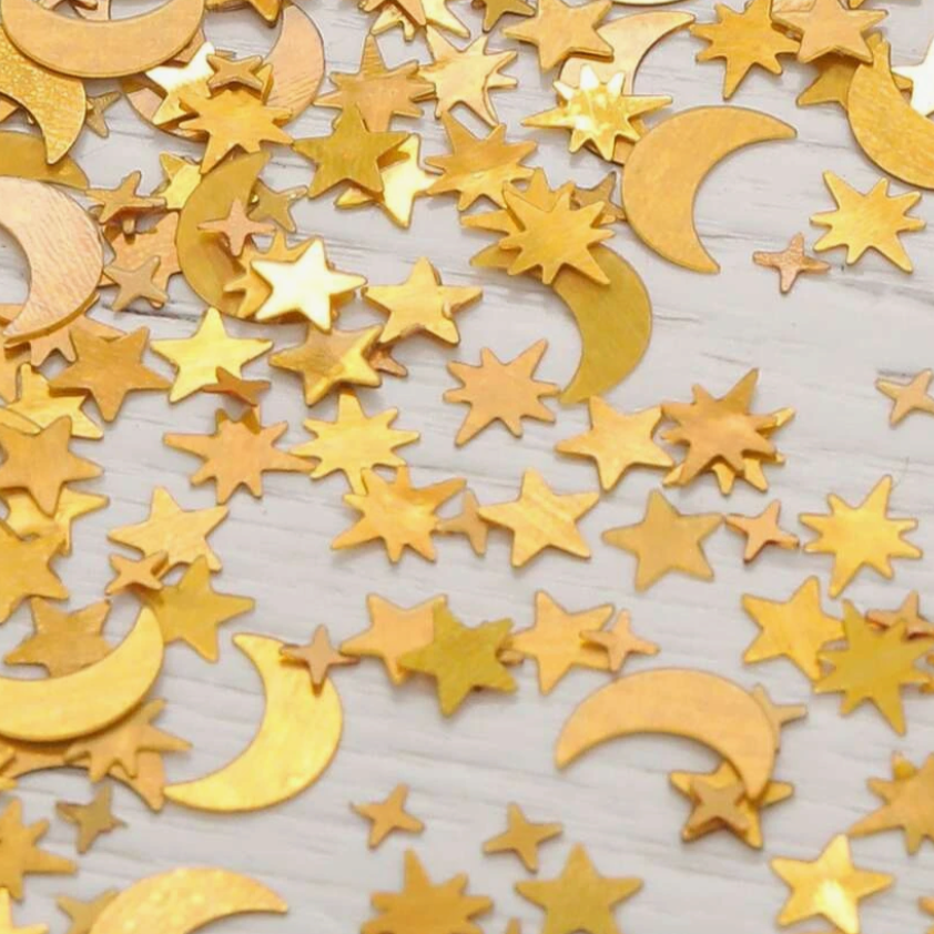 Gold Moon and Star Confetti