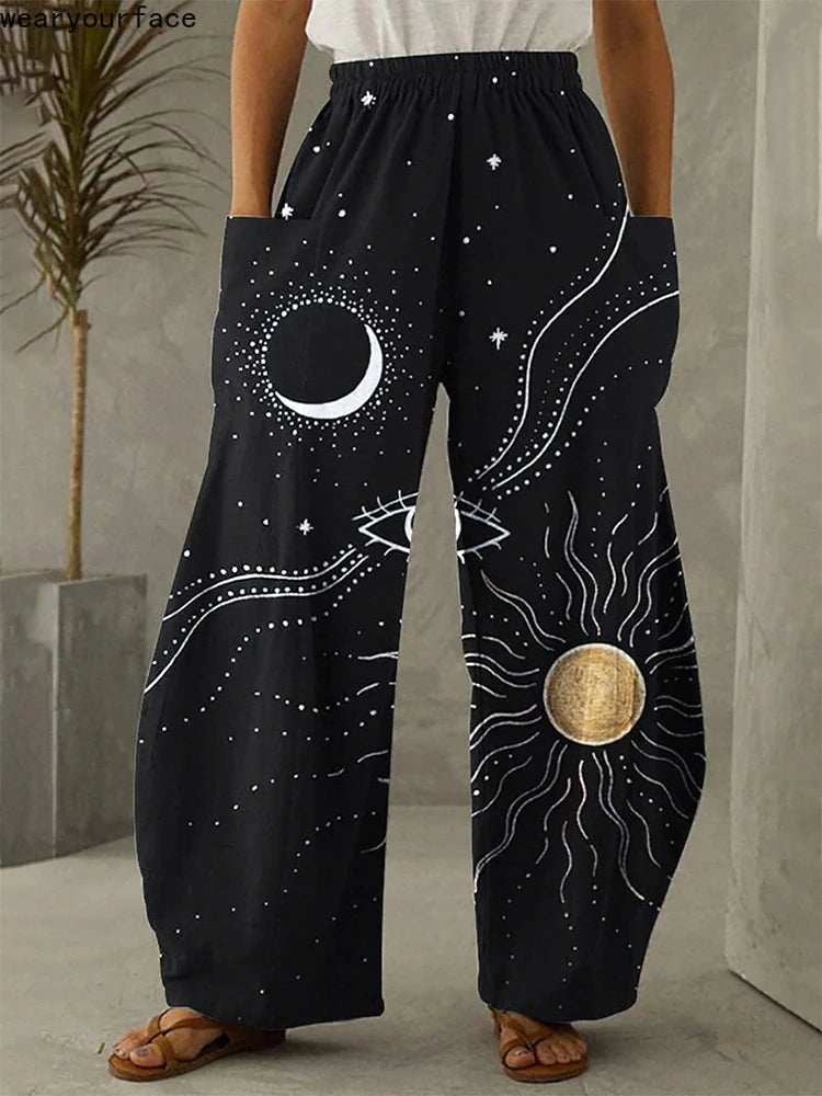 Galaxy Sky Full Length Wide Leg Pants