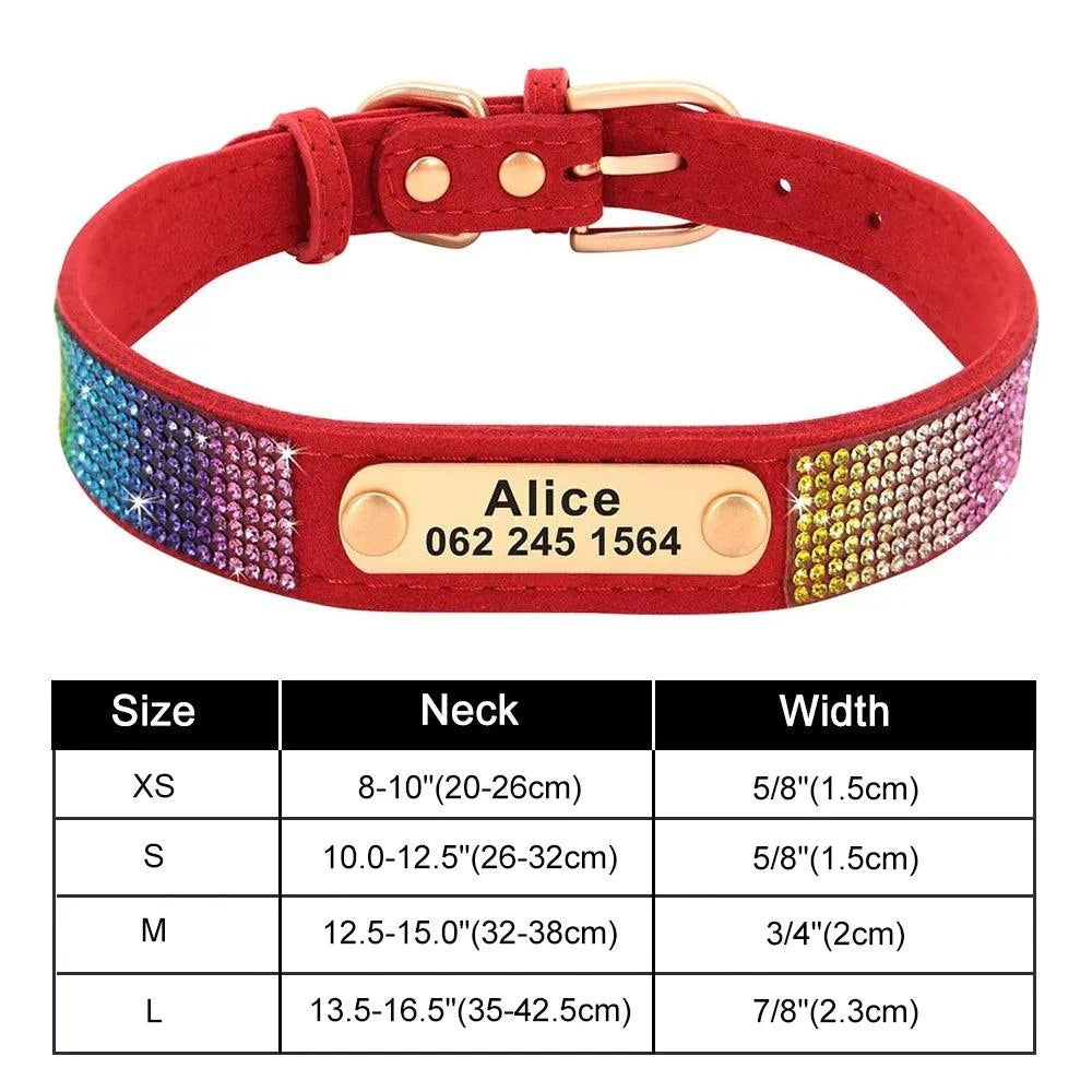 Personalised Bling Customized Anti-Lost Pet ID Collar