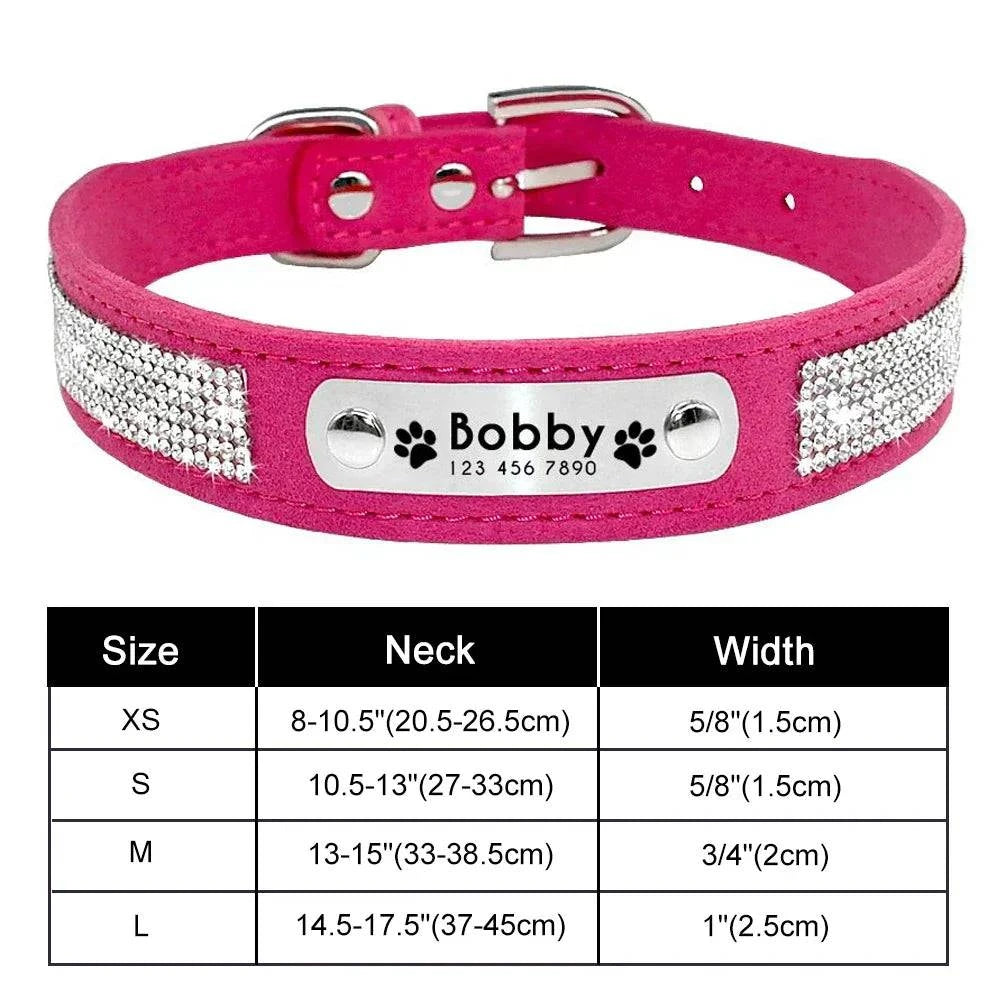 Personalised Bling Customized Anti-Lost Pet ID Collar