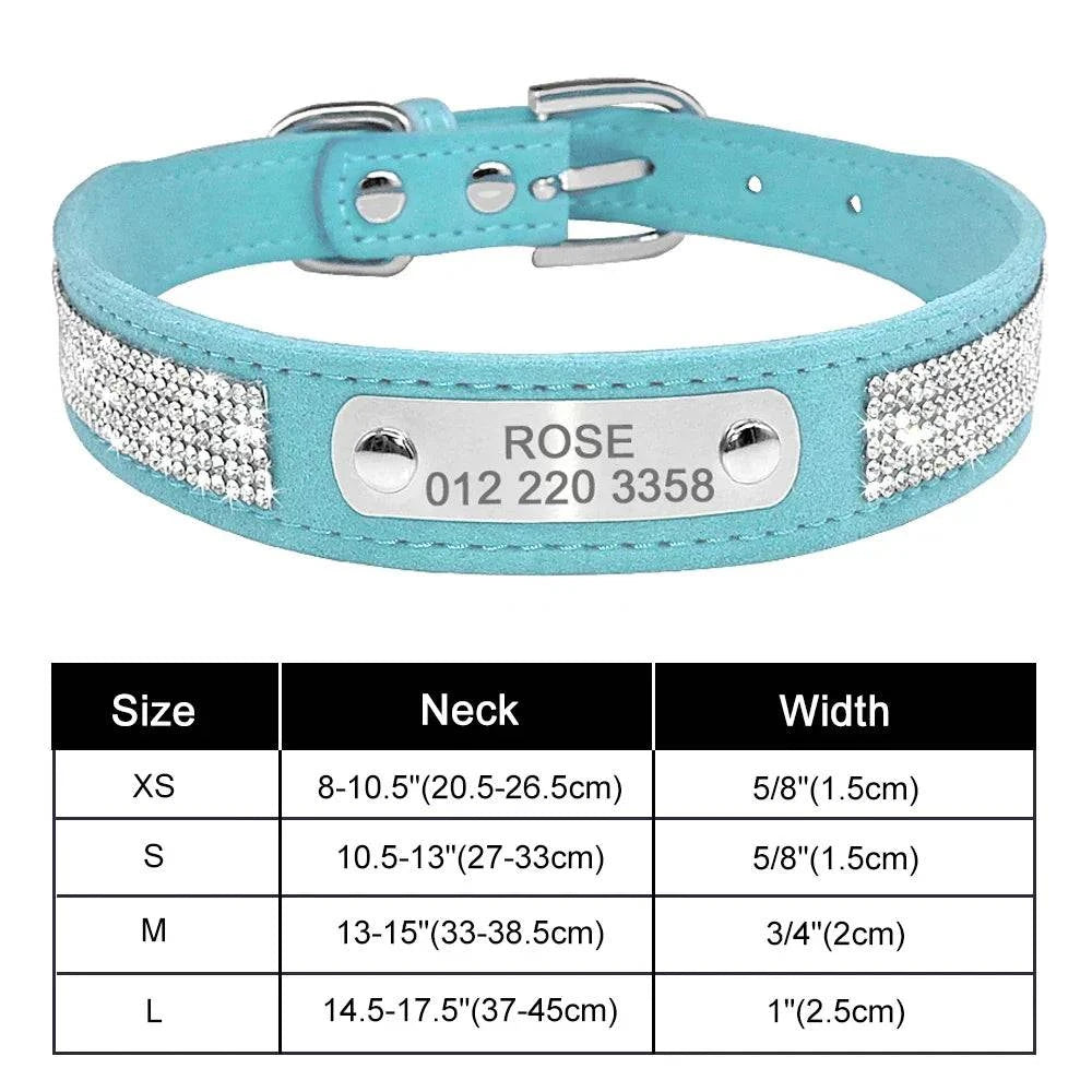 Personalised Bling Customized Anti-Lost Pet ID Collar