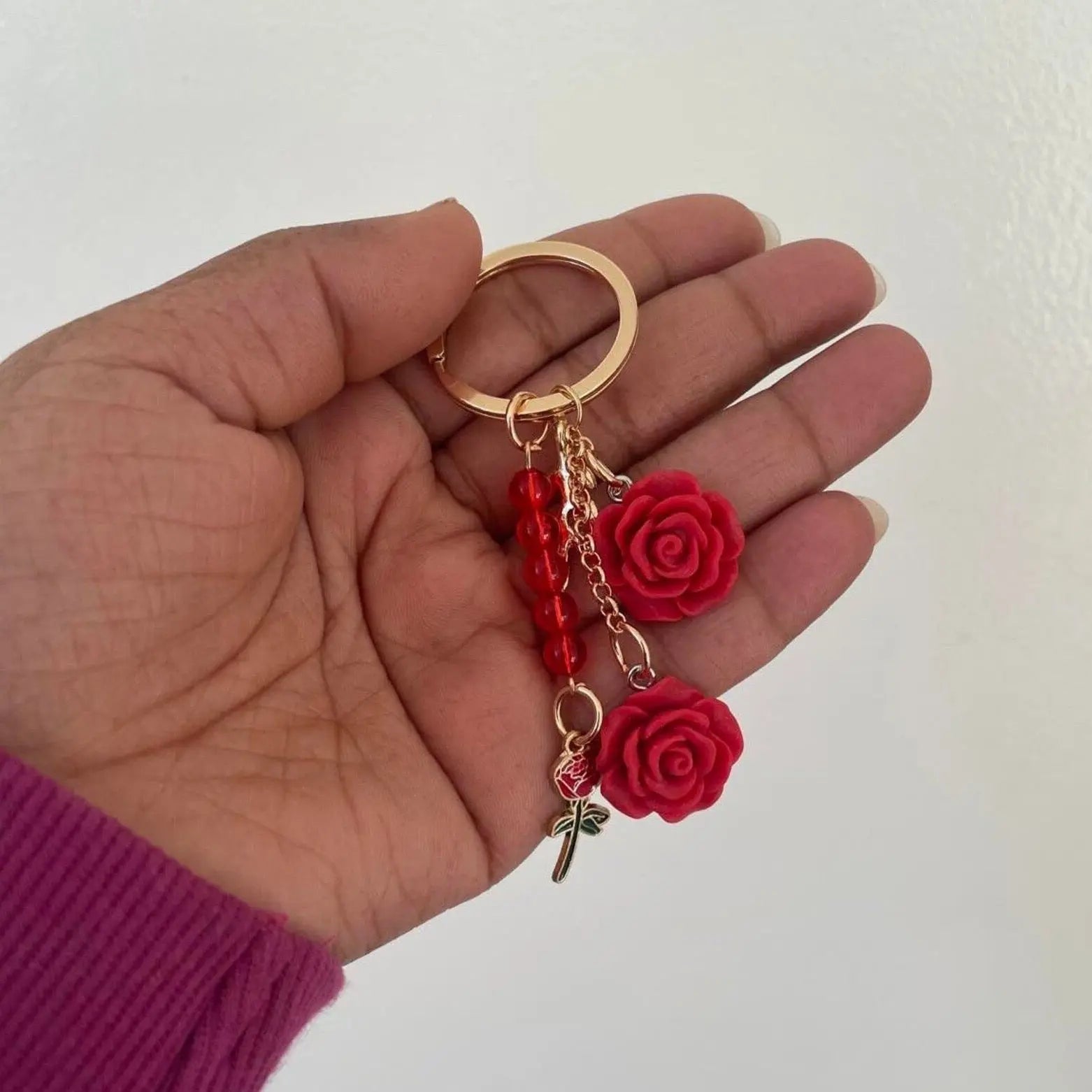 Handmade Rose Keychain