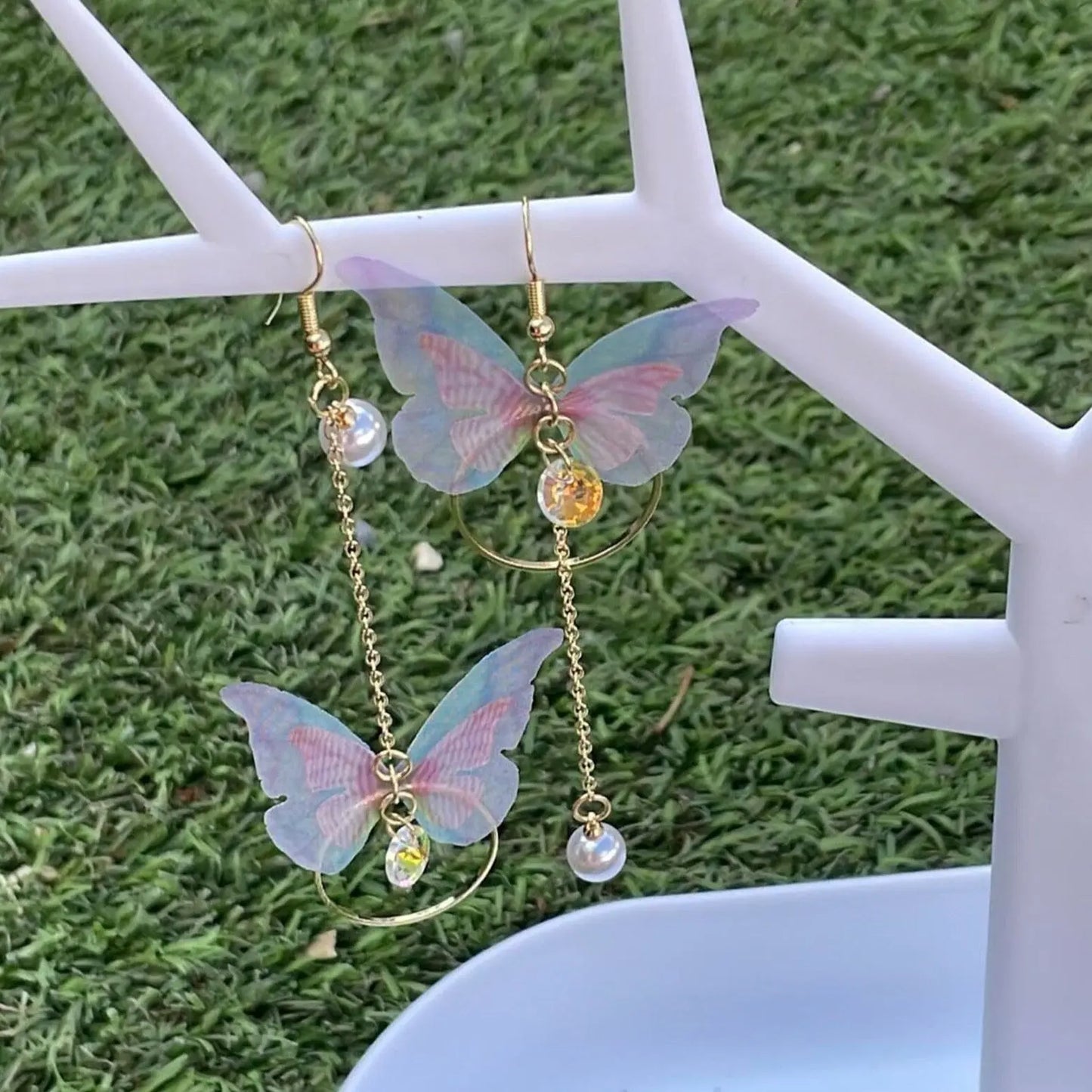 Butterfly Charm Drop Earrings