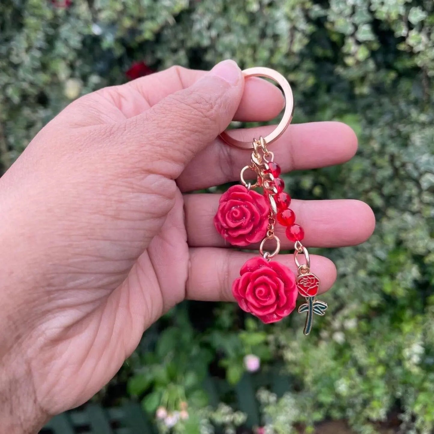 Handmade Rose Keychain