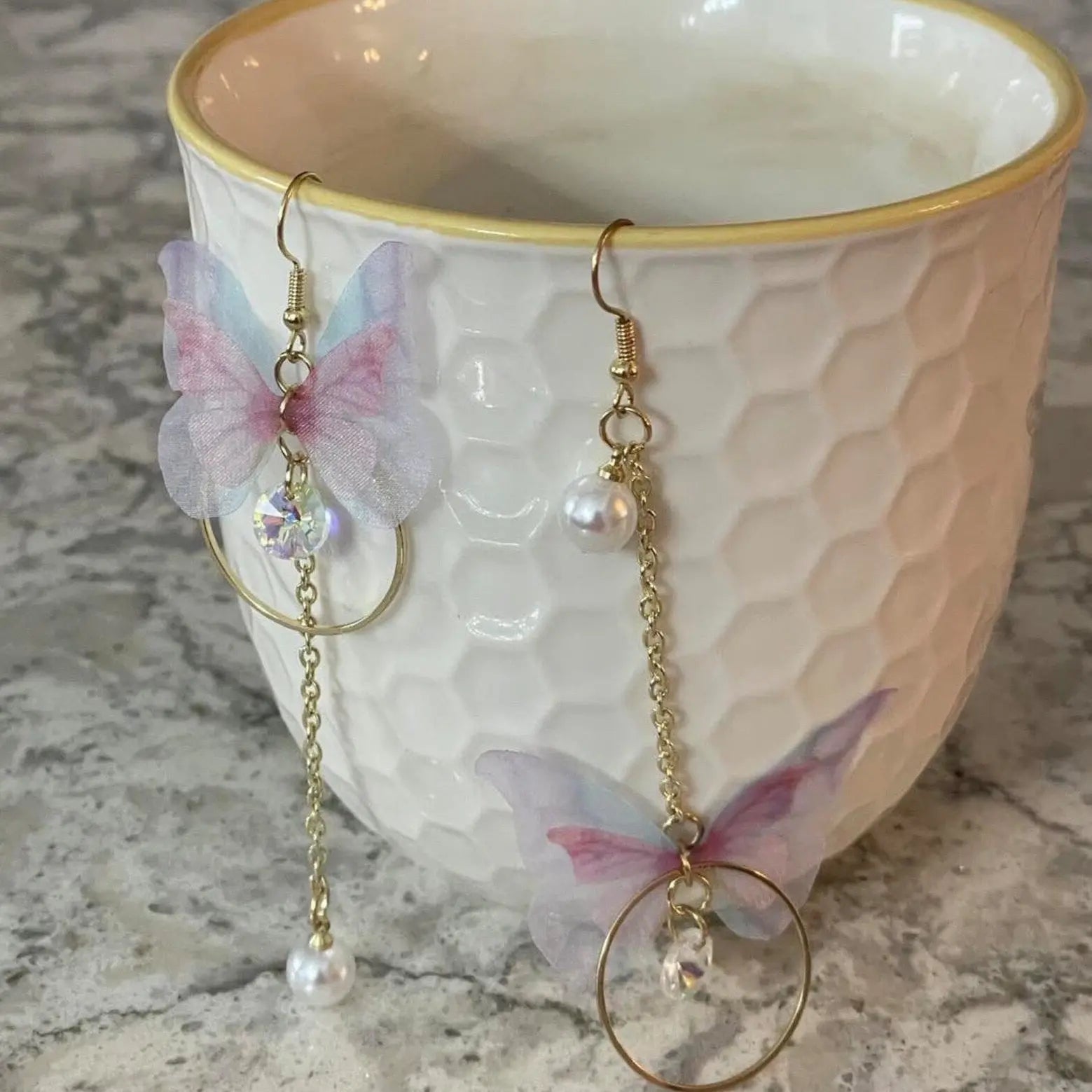 Butterfly Charm Drop Earrings