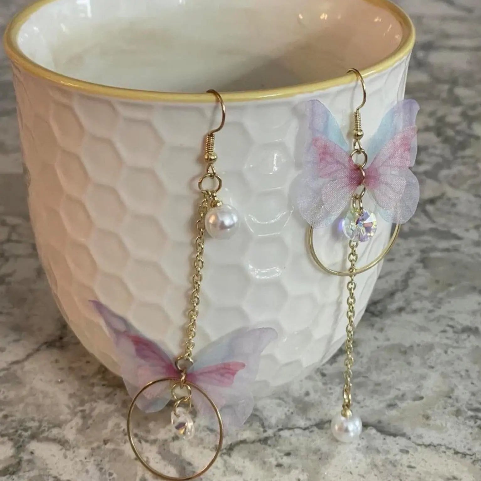 Butterfly Charm Drop Earrings