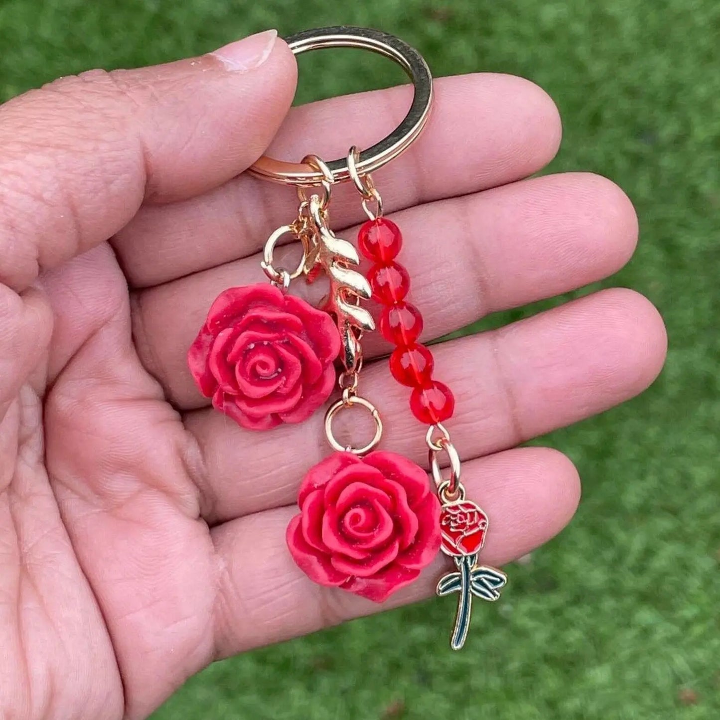 Handmade Rose Keychain