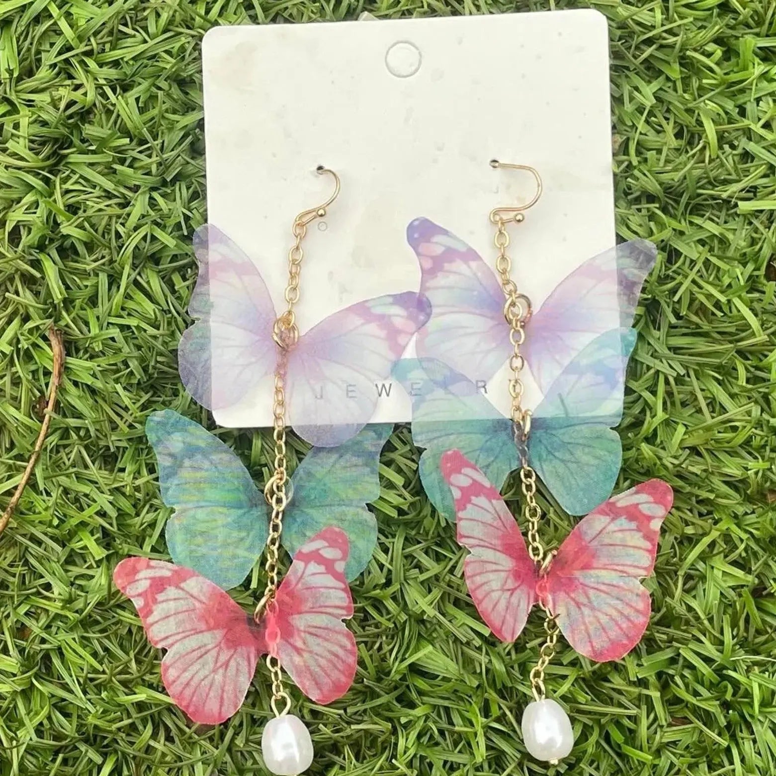 Butterfly Charm Drop Earrings