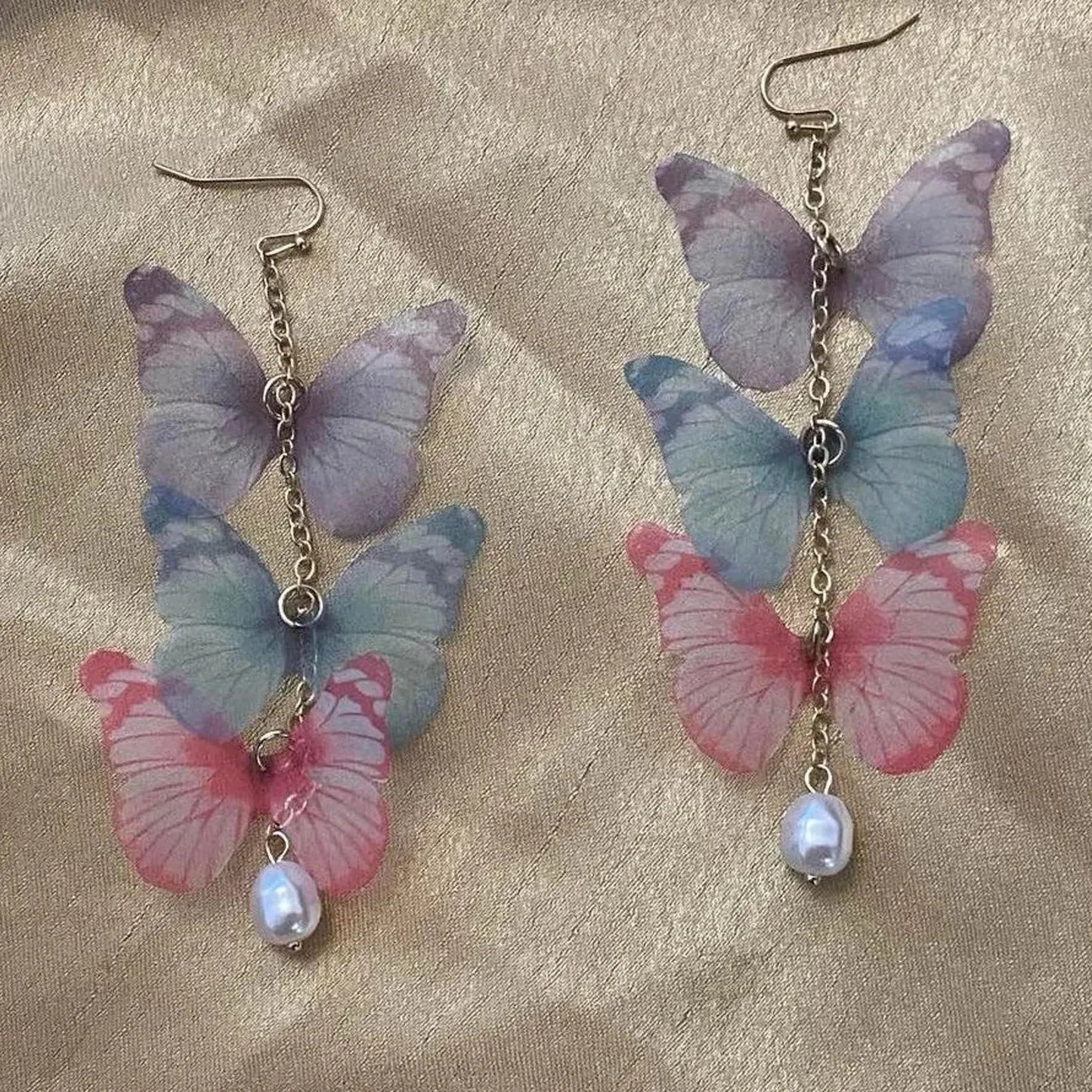 Butterfly Charm Drop Earrings