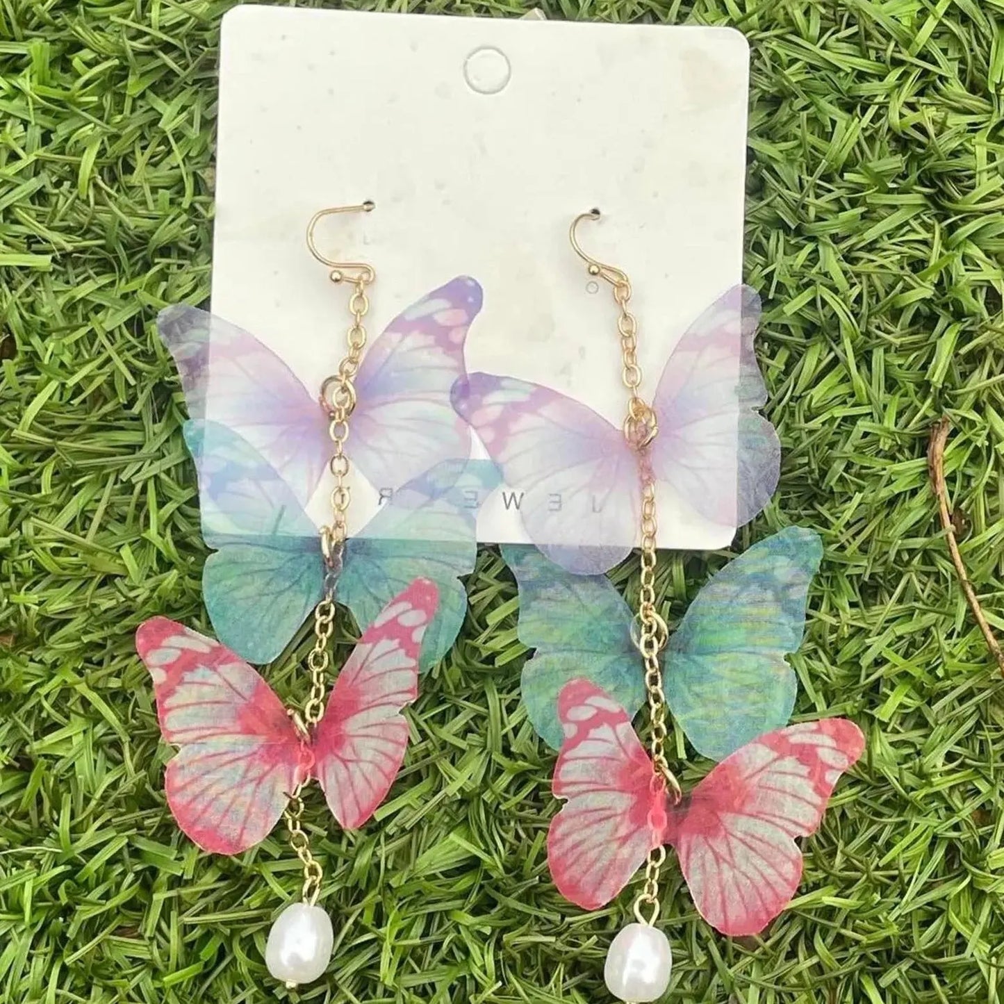 Butterfly Charm Drop Earrings