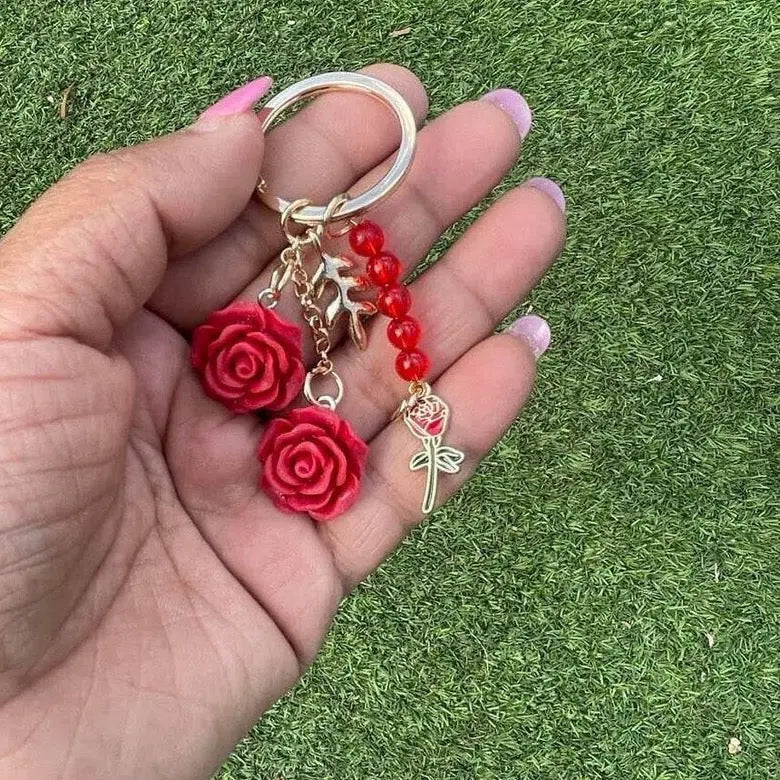 Handmade Rose Keychain