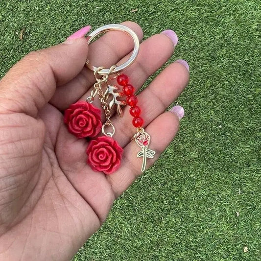 Handmade Rose Keychain