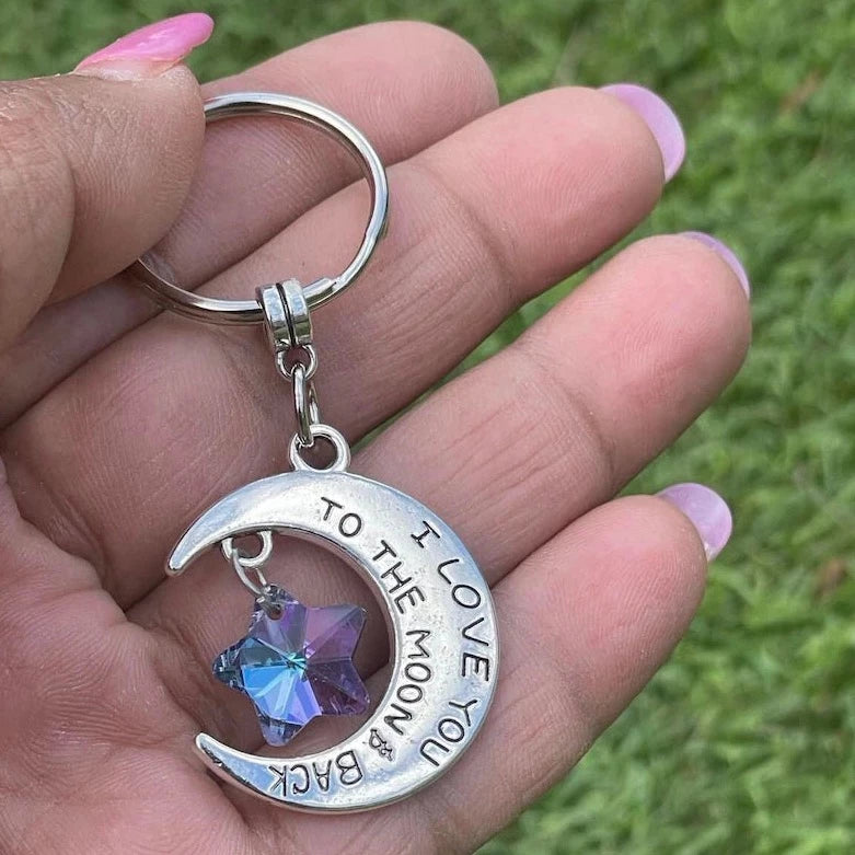 I love you to the moon & back keyring