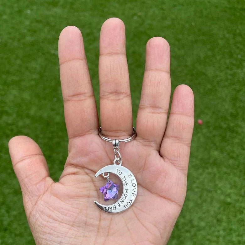 I love you to the moon & back keyring