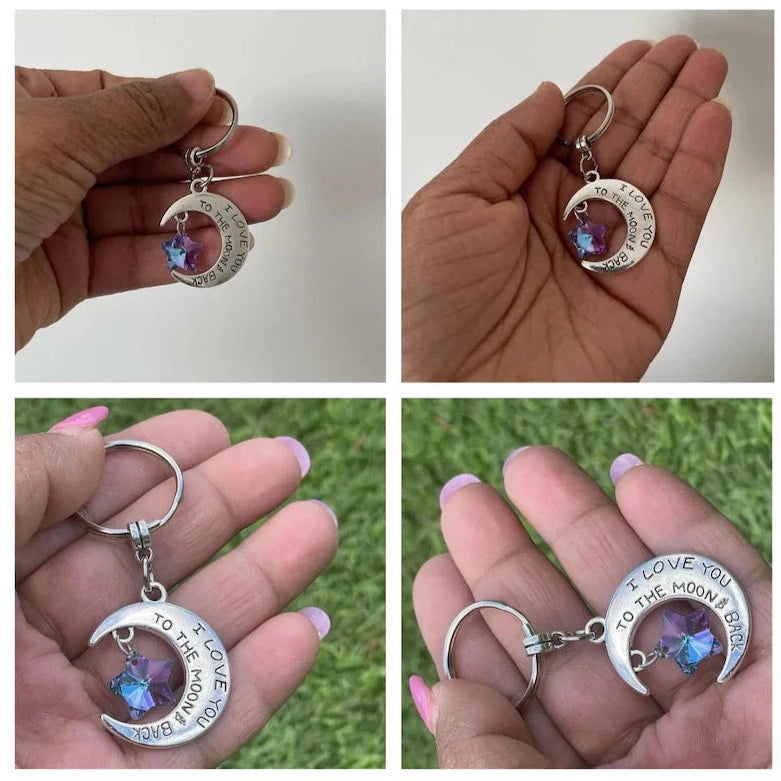 I love you to the moon & back keyring