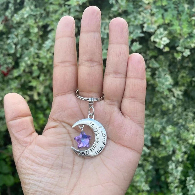 I love you to the moon & back keyring