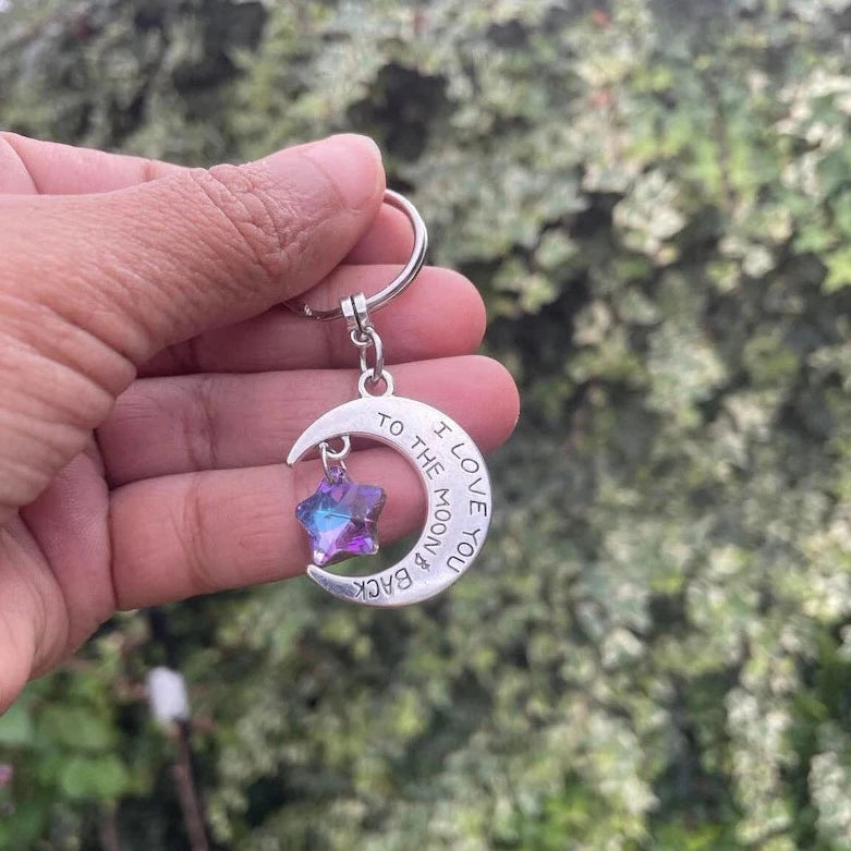 I love you to the moon & back keyring